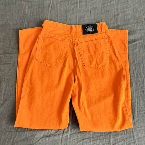 Versace Women's Orange Jeans Size 27 - Picture 1 of 8